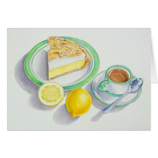 Tarte de meringue de citron avec le café express (Devant horizontal)