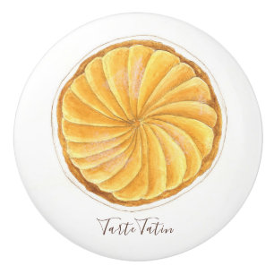 Tarte Tatin watercolor Ceramic Knob