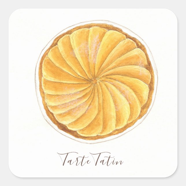 Tarte Tatin watercolor Square Sticker (Front)