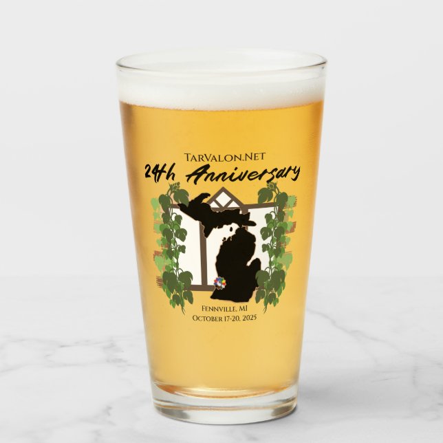 TarValon.Net 24th Anniversary Party Pint Glass (Front Filled)