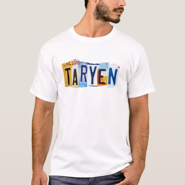 Taryen Licence Plate Graphic Design T-Shirt (Front)