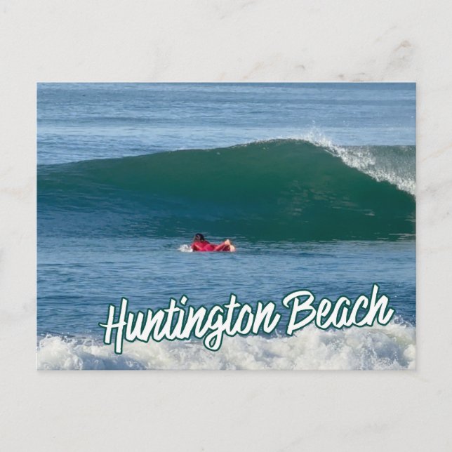 Tarzan The SurfMan Huntington Beach Surfing Postcard (Front)