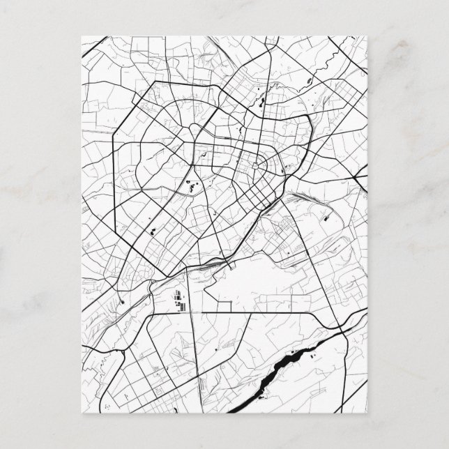 Tashkent Uzbekistan Map Postcard (Front)