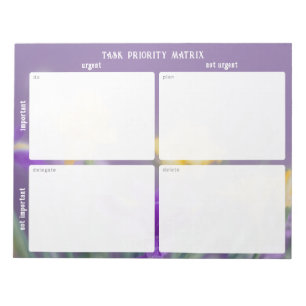 Task Priority and planner Matrix (spring floral) Notepad