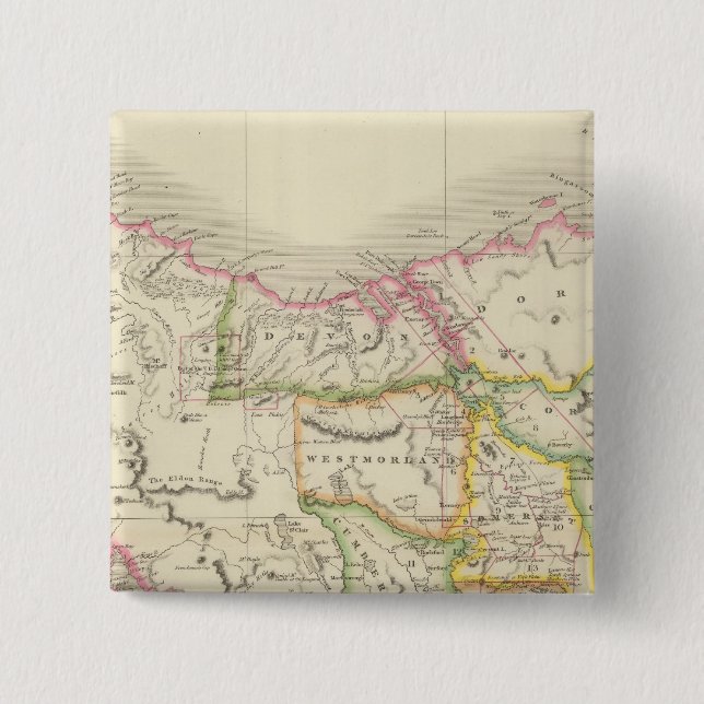 Tasmania 2 Inch Square Button (Front)