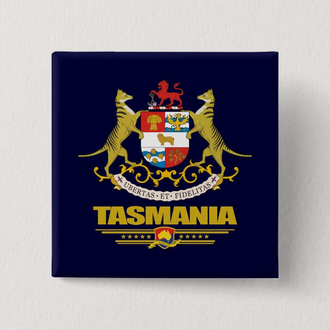Tasmania COA 2 Inch Square Button (Front)