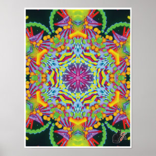 Tasmania Kinetic Collage Kaleidoscope Poster