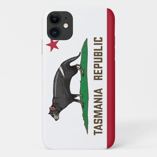 Tasmania Republic Tasmanian devil Flag Case-Mate iPhone Case (Back)