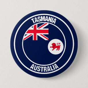 Tasmania Round Emblem 3 Inch Round Button