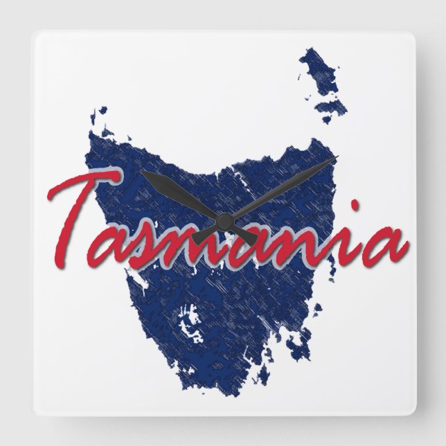 Tasmania Square Wall Clock (Front)