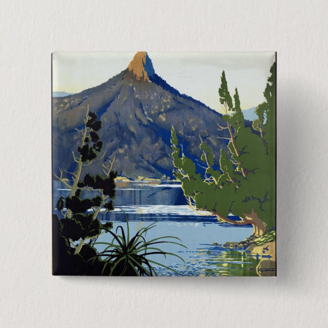 Tasmania ~ Switzerland of the South 2 Inch Square Button (Front)