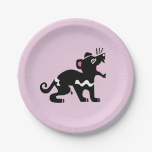 Tasmanian DEVIl - Australia -Wildlife - Pink Party Paper Plate