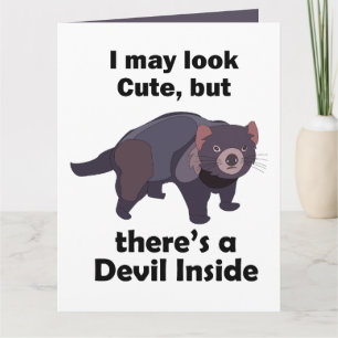 Tasmanian Devil Cute Devil Inside Funny Marsupial Card
