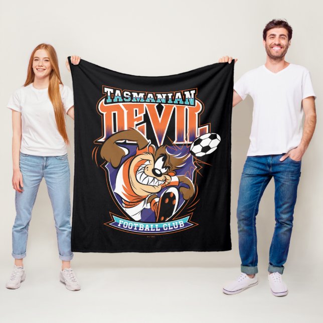 Tasmanian Devil Football Club Badge Fleece Blanket (In Situ)