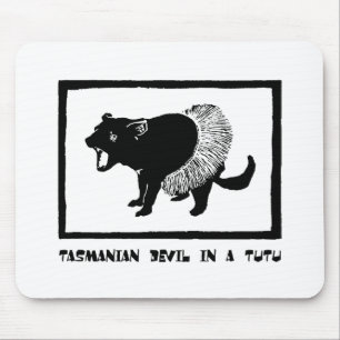 Tasmanian Devil in a Tutu Mouse Pad