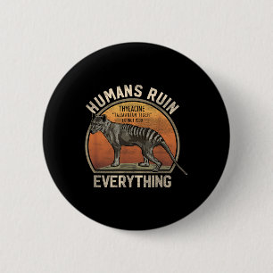 Tasmanian Tiger Thylacine Australian Extinct Anima 2 Inch Round Button