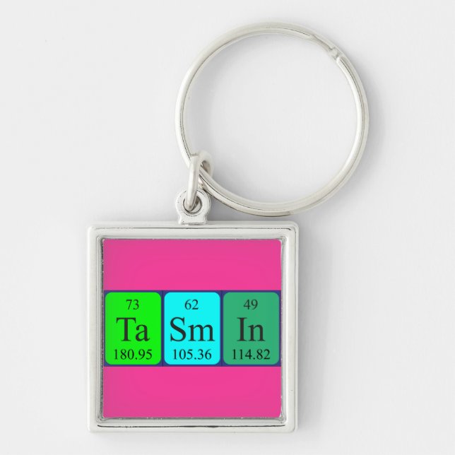 Tasmin periodic table name keyring (Front)