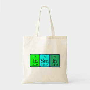 Tasmin periodic table name tote bag