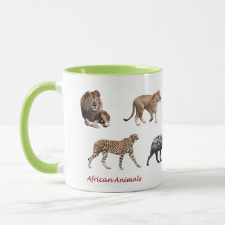 TASSE アフリカの動物のマグカップ