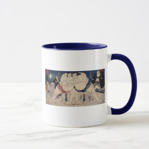 Tasse 相撲, lutte de sumo de 国芳, Kuniyoshi, Ukiyo-e