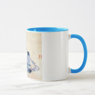 Tasse 顔を洗う猫, lavage de visage de chat de 広重, Hiroshige