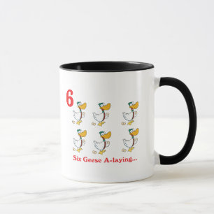 Tasse 12 jours six oies pondant