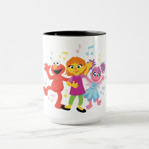 Tasse 1, rue Sésame   Julia, Elmo et Abby dansent