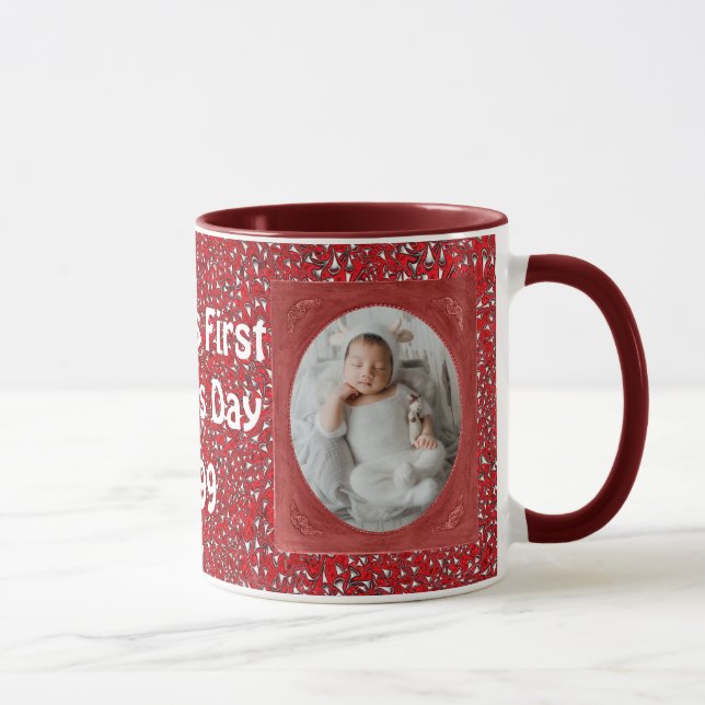 Tasse 1ère Fête des pères de papa Photo personnalisée Mu (Droite)