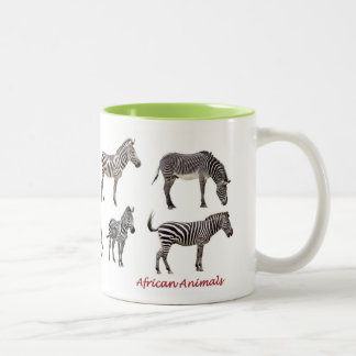 TASSE 2 COULEURS アフリカの動物のマグカップ