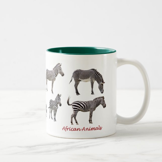 TASSE 2 COULEURS アフリカの動物のマグカップ (Droit)
