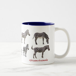 TASSE 2 COULEURS アフリカの動物のマグカップ