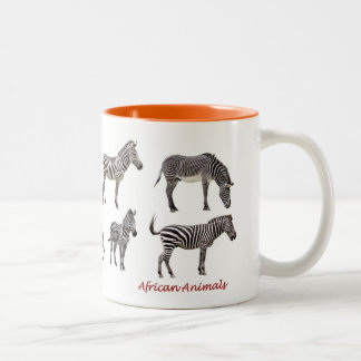 TASSE 2 COULEURS アフリカの動物のマグカップ