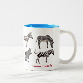 TASSE 2 COULEURS アフリカの動物のマグカップ