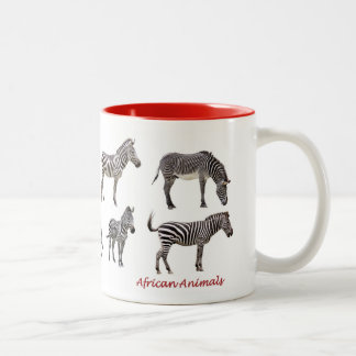 TASSE 2 COULEURS アフリカの動物のマグカップ