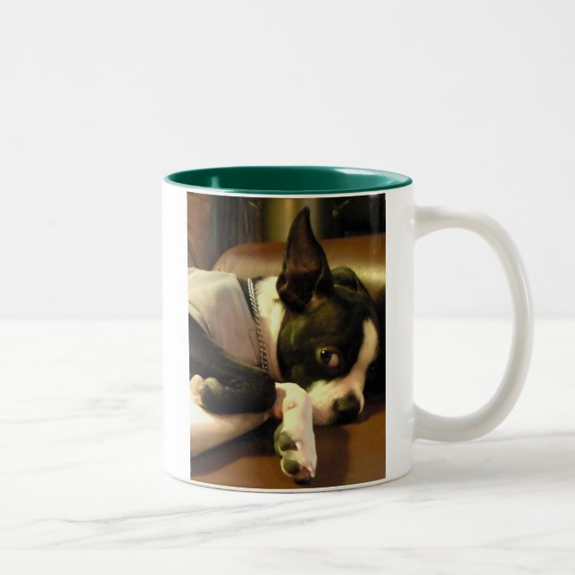 TASSE 2 COULEURS ブチ　マグ　緑　◎ (Droit)