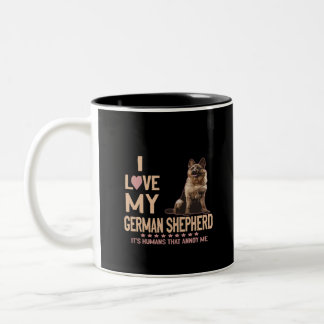 Tasse 2 Couleurs 011 I Love My German Shepherd C'est des humains qu