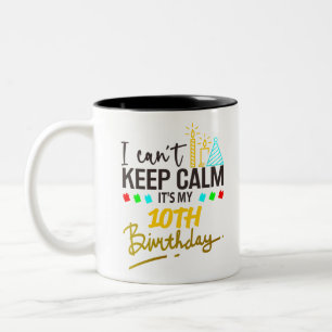 Tasse 2 Couleurs 10e anniversaire fille et garçon