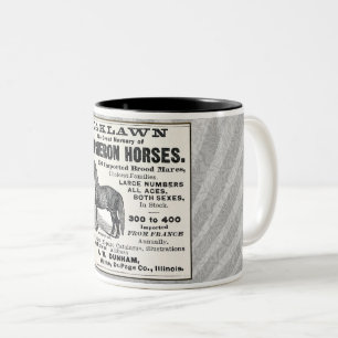 TASSE 2 COULEURS 1886 ANNÉE POUR LES CHEVAUX DE PERCHERON