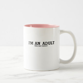 Tasse 2 Couleurs 18ème Cadeau d'anniversaire je suis un adulte pas
