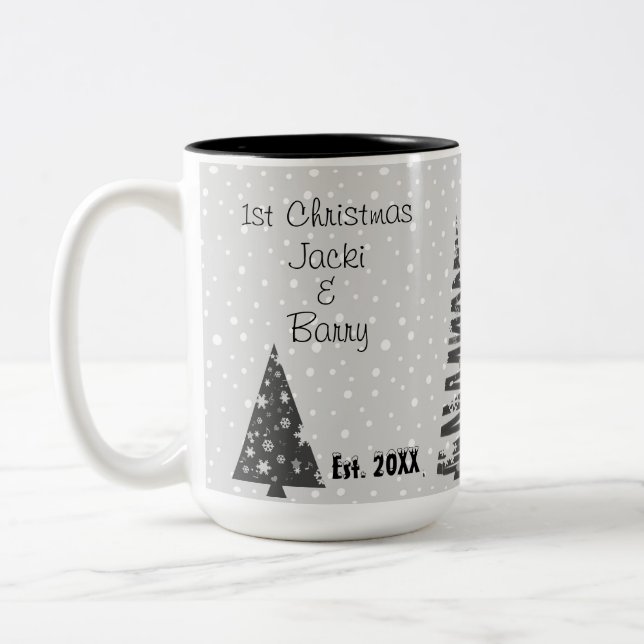 Tasse 2 Couleurs 1er Noël Newlyweds Festive Arbres de Noël (Gauche)