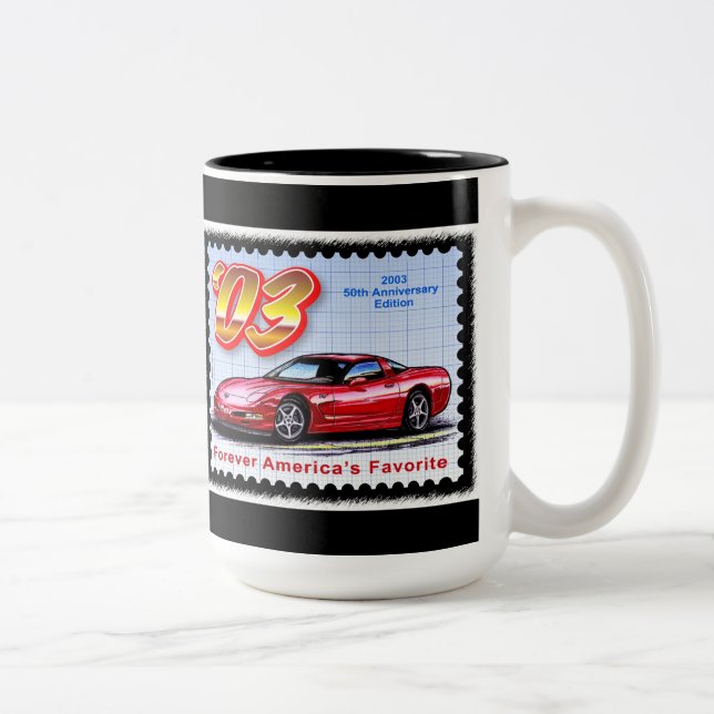 Tasse 2 Couleurs 2003 cinquantième anniversaires Corvette (Droit)
