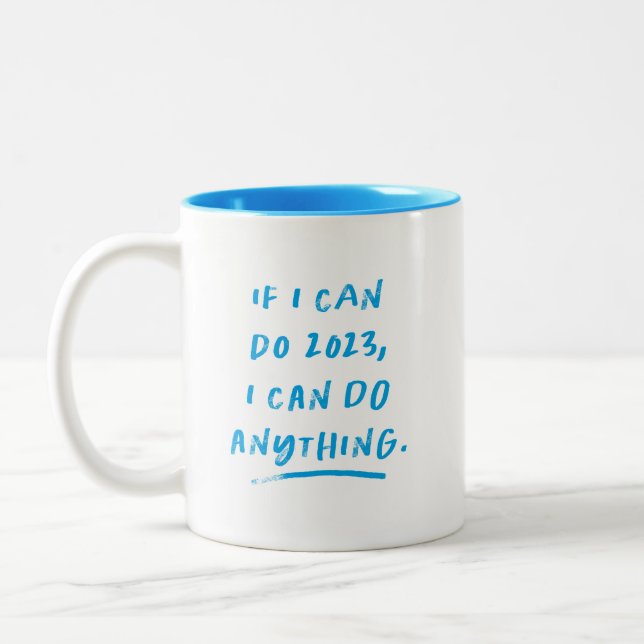 Tasse 2 Couleurs 2023 inspirateur drôle bleu (Gauche)