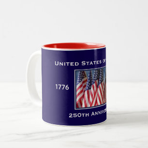 Tasse 2 Couleurs 250e anniversaire USA Patriotique