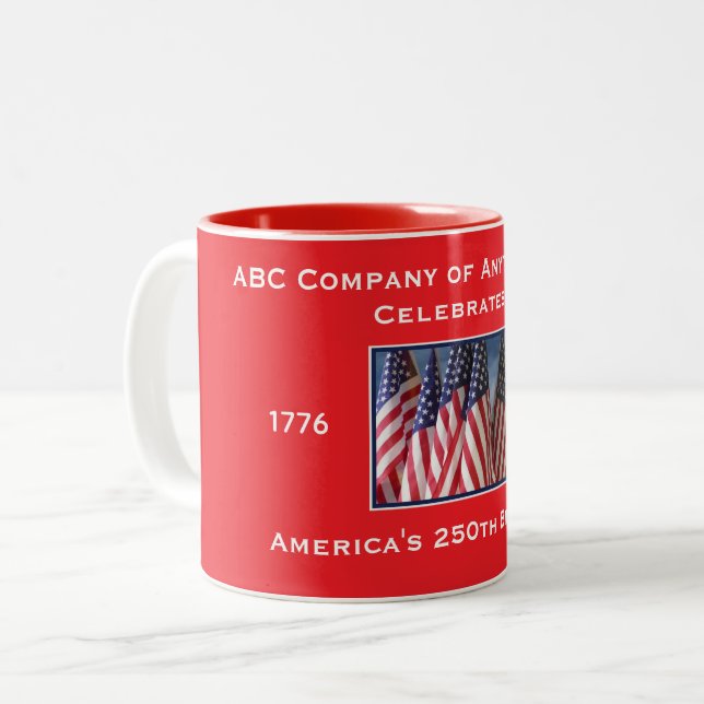 Tasse 2 Couleurs 250e anniversaire USA Patriotique (Devant gauche)