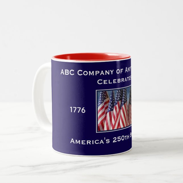 Tasse 2 Couleurs 250e anniversaire USA Patriotique (Devant gauche)