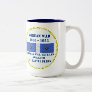 TASSE 2 COULEURS 2 BATTLE STARS CORÉENNE ÉTAIT UN VÉTÉRAN