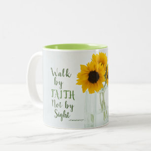 Tasse 2 Couleurs 2 Corinthiens 5:7 Marcher par la foi pas en vue