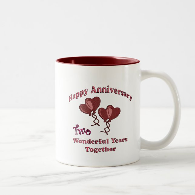 Tasse 2 Couleurs 2ème. Anniversaire (Droit)