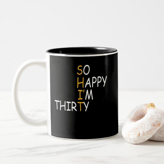Tasse 2 Couleurs 30e anniversaire de Birthday 1992 (Avec donut)
