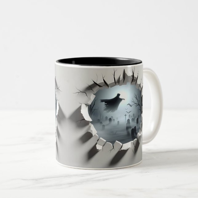 Tasse 2 Couleurs 3D Eerie Halloween (Devant droit)